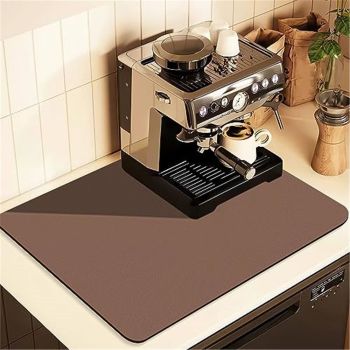 Coffee Mat Hide Stain Rubber Backed Absorbent Dish Drying Mat for Kitchen Counter Fits Under Coffee Maker & Machine 40*60cm