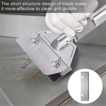 Grill Scrapers Blade Replacement, Edge Sharper Blades, Stainless Steel Heavy Duty Rust Grill Blades Outdoor BBQ Tools & Accessories Blades (6 Pack)