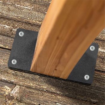 2-Pack 6.5*3.5in Post Anchor Plates - Ideal for Deck Railing, Wood Fence, Post Base, Fence Post