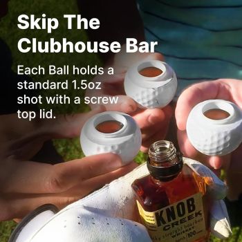 Golf Ball Shaped Shot Set – Fun Gift, Unique and Funny Gifts For Dad, Husband, Golfers and Men. Golfer Christmas Gift  or White 12 Pack