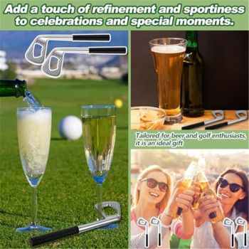 5 Pcs Golf Club Bottle Opener Bulk Novelty Groomsmen Gift Bachelor Party Favors for Golf Lover Beer Enthusiast, Made from Zinc Alloy (Silver)