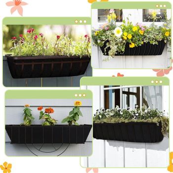 Non-Woven Fabric Plant Grow Bags Replacement Coco Liner Window Basket,Trough Shaped Wall and Deck Mount Planters,Round Hanging Basket (4Pack, 24)