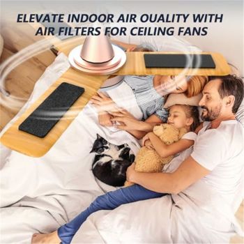 Ceiling Fan Air Purifier Pads, Activated Shell Carbon Fan Filters Trap Dust, Odors & Allergens, Easy-Stick Universal Fit for Ceiling Fan Blades, Odorless & Unscented - (10 Count)