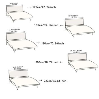 Stretch Headboard Covers for King Size Bed Headboard Slipcover, Jacquard Bed Head Cover Dustproof Protector Cover for Bedroom Décor (Queen:59.0in)