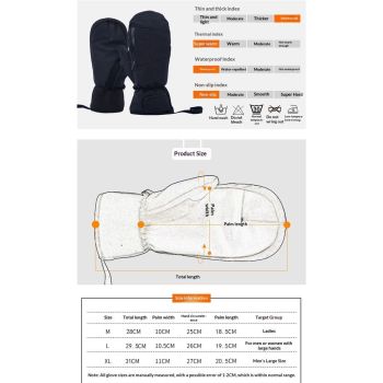 Tough Outdoors Adult Ski Mittens - Waterproof Winter Gloves Men & Women - Thermal Fleece Lining for Cold Weather Gear（XL）