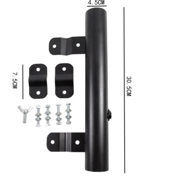 RV Ladder Mounted Flagpole Holder | Allows for a Flag to Fly from Your RV's Ladder | Compatible with Most RV Ladder Rails ,Black