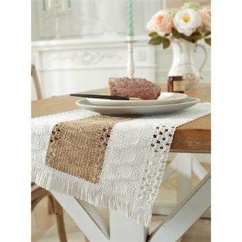 Placemats Set of 4, Table Decor and Farmhouse Style Placemats Cotton hemp , for Dining Table, Caramel