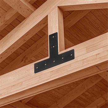 14" x 10" T Shape Steel Flat Bracket (1 pc) with Powder Coating as Mending Plate, Joining Brackets, Connecting Brackets, T Strap. Metal Plate with Holes, T Flat, T Plate for  framing.