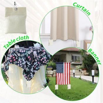 8 Pack Outdoor Curtain Weights, 15oz Outdoor Curtain Sandbag Weighted Bags Drapery Weights Bottom Patio Curtain Weights Bags Holder Clip for Pergola Drapes Cabana Gazebo Garden