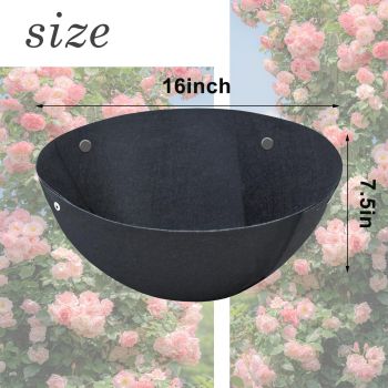 3PCS 16 Inch Round Hanging Basket Liners Fabric Hanging Plant Liners Non-Woven Planter Liners Black Felt Liners Replacement Inserts for Hanging Baskets Outdoor Plants