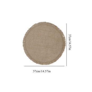 Round  Placemats Set of 12 Jute Rustic Place Mats for Dining Tables Heat Resistant Natural Farmhouse Table Mats Decor for Thanksgiving (Tassel)