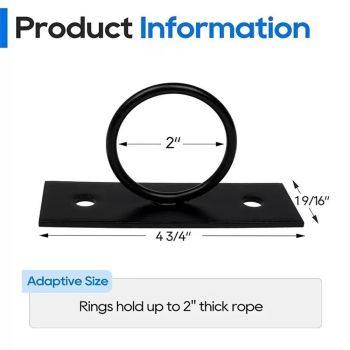 5PCS Rope Fence Bracket Holders, Ring Rope Support Battle Rope Anchor Decorative Rope Holder for Rope Fences, Stair Railings, Wall Hooks, Ceiling Hooks