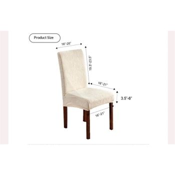 Waterproof Chair Covers for Dining Room, Stretch Jacquard Dining Chair Slipcovers Removable Washable Chair Protector for Kitchen, Hotel, Restaurant (beige, 2 PCS)
