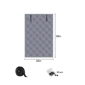 26*38in Winter Insulated Window Curtain-Oxford Thermal Insulated Window Blanket with Fastener-Gray Window Insulation Kit for Winter Keeping Warm