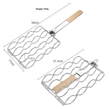 BBQ Grilling Accessories, Portable Barbecue Grilling Basket Corn on the Cob Grill Basket, for Grilling Outdoor Camping Cooking Fish Grilling Basket Tool