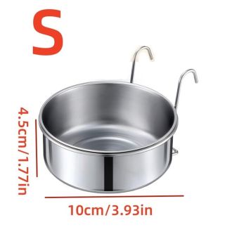 Stainless Steel Hook Cup  Bird Toys Liquid Water Food Parrot Parrotlet African Grey , Water Cup Suspension（S）