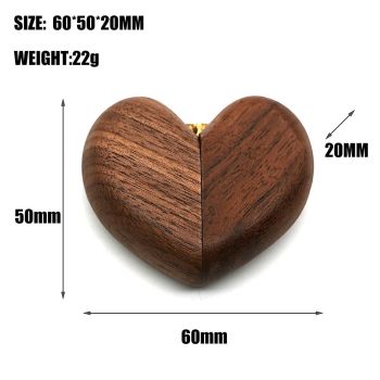 Heart Shaped Slim Secret Engagement Ring Box Wooden Pocket Sized Discreet for Wedding Ceremony Engagement Proposal Ring Bearer Ideas