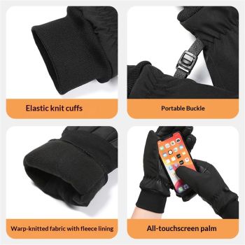 Ski Gloves, Snow Gloves for Cold Weather Thinsulate Winter Gloves for Men Women, Warm Anti-Slip Touchscreen for Skiing Snowboarding Outdoor Activities（L）