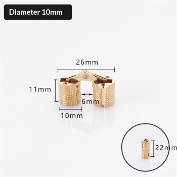 Hinge, 10mm Brass Invisible Hinge Pure Copper Hidden Concealed Hinge For DIY Jewelry Box,Gift Box, Worktops(8Pcs)