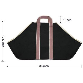Large Canvas Log Tote Bag Firewood Carrier Heavy Duty Fireplace Log Holder Fire Wood Carriers Carrying with Handles Wood Sling For Fire Place Outdoor Cabin Stove