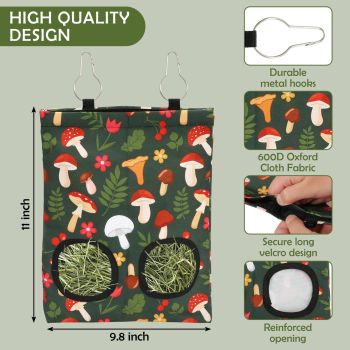 2Pcs Rabbit Hay Feeder Bag with 2 Holes Guinea Pig Hay Feeder, Hanging Rabbit Hay Feeder Bag for Guinea Pigs Bunnies Chinchillas.