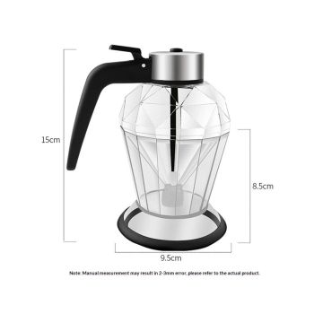 Honey Dispenser with Stand - Clear Glass Jar with No-Drip Dipper & Flip Top Lid | Leak-Proof Kitchen Dispenser for Maple Syrup, Cooking Oil, Seasonings (200ml)