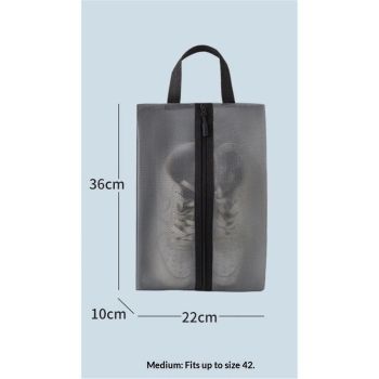 2 Pack Shoe Bags for Travel, Sneaker Bags, Waterproof Travel Shoe Bags with Zipper for Packing, Golf Shoe Dust Bags for Man and Women, Medium, Black