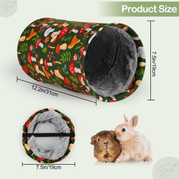 Guinea Pig Tunnel Washable Guinea Pigs Hideout Portable Rabbit Tunnels Soft Ferret Tunnel for Playing Resting Guinea Pig Accessories for Hedgehogs, Hamster, Mushrooms