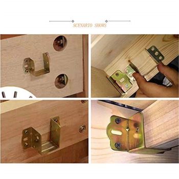 4 pack Bed Support, Bed Corner, Bed Hinge, 40mm Square Bracket, Furniture Fixed Bed Hardware Accessories (4 PCS)