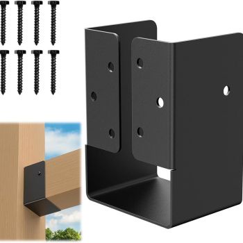 Concealed Joist Hanger (1 Pack), Outdoor Concealed Joist Bracket with Screws, Powder Coated Concealed Mount Light Joist Hangers for 4"x6" Beam, Swing, Handrail, Fence