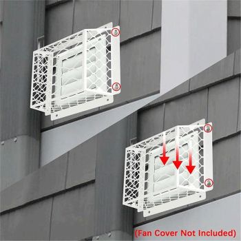 Dryer Vent Bird Guard,Dryer Vent Cover Guard for Most 3" to 4" Bathroom Exhaust Fan Ventilation Cover,7"Lx7"Wx5"H Steel Ventilation Bird Cage for Exhaust Fan Cover,White