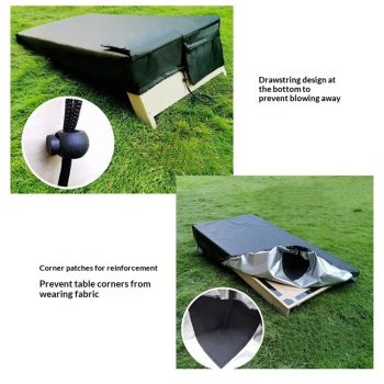 Cornhole Covers, for 4' x 2' Boards, with Bag for Storing Cornhole Bags, Waterproof & UV Resistant, Black