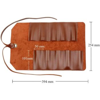 Vintage Leather Tool roll up Pouch, Portable Wrench roll for Barbers,Woodworker,Painter,Chisel Tool (Leather,only one toolkit available)