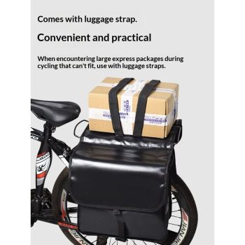 Rear Rack Bag, 28 L Large Capacity Water-repellent Bicycle Saddle Bags, Sturdy and Wearable Bicycle Trunk Bag with Reflective Trim for Grocery Shopping Commuter Long Cycling Trip