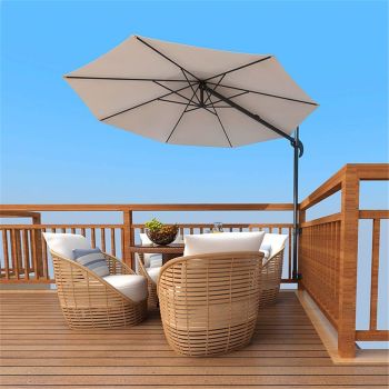 A pair Patio Umbrella Holder,Stainless Steel Offset Patio Umbrella Stand Umbrella Clamp Mount Bracket Heavy Duty for Deck Railing Corner, Mount to Deck, Fences,Balcony