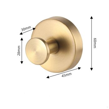 Gold Bathroom Towel Hooks 2 Pack, 304 Stainless Steel Robe Hooks for Kitchen Garage, Wall Mounted