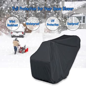 Snow Blower Cover -210D Oxford cloth Waterproof Heavy Duty Windproof Outdoor Covers, Classic Accessories Two-Stage Snow Thrower Cover（black）