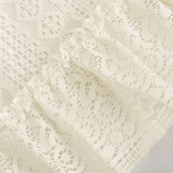 Rustic Crochet Curtain Valance for Kitchen Bathroom Farmhouse Lace Curtain Tiers for Coffee Decor Room Divider Rod Pocket Hollow Out Short Curtains for Closet Doorway 1 Panel W59 X L17.7 Inch