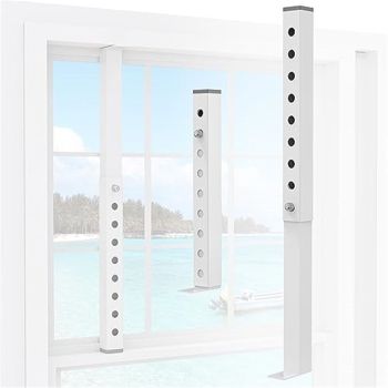 Adjustable Sliding Door Security Bar & Window Safety Bar, Durable Security Door Stopper for Apartment & Home Protection, Works Great with Window Alarms – Regular – (2 Devices)