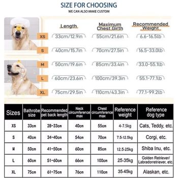 Pupper Fast Drying Dog Bath Robe | Plush Dog Towel Bathrobe/Dressing Gown | Super Absorbent Pet/Puppy Bathrobe | Adjustable Hood & Belly Strap | Super Soft | Fast Drying (S, dark green)