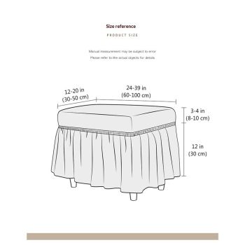 Lattice Stretch  Cover Soft Stretch Slipcover with Skirt Polyester Rectangle Footstool Modern Furniture Protector Bubble Covers for Living Room and Bedroom