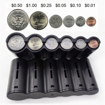 pack with banknote and coin holder with belt and Euro sorter and organizer Euro Coin Holder Coin Dispenser,Purse Coin Sorter Coin Organizer, Black Coin Storage