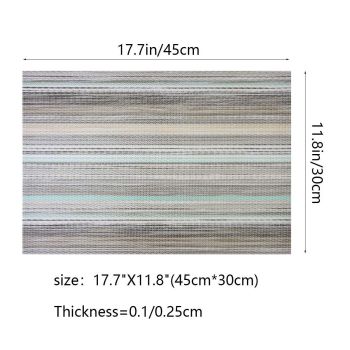 Placemats Set of 6, Heat Resistant Non-Slip Woven Table Mats for Dining Table, Washable Durable Elegant Place Mats for Kitchen Indoor/Outdoor Use (blue stripes)