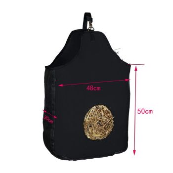 600D Oxford cloth Hay Feeder Tote Bag for Horses, Sheep with Reduces Waste - Comes with Hay Net (Purple)