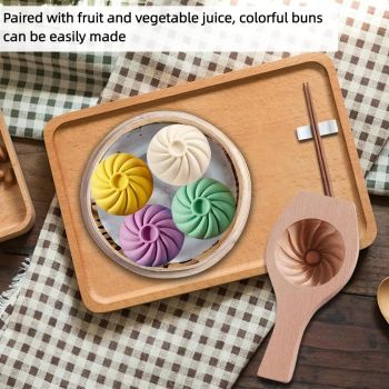 Wooden Bao Bun Maker,Baozi Maker Machine,Wooden Steam Bun Mold,This Kitchen Appliances And Gadgets Is the Best Gift for Asian Food Enthusiasts And Dumpling Maker (Ordinary Steamed Buns)