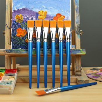 0.78 inch Flat Paint Brushes for Acrylic Painting, 32 Pieces Large Acrylic Paint Brushes Bulk for Acrylic, Watercolor, Oil, Crafts, Face Body Art
