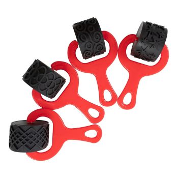 Paint and Dough Explorers - Set 2 - Set of 4 - Sturdy, Chunky Texture Rollers for Kids and DIY - Art Tools for Pottery, Posters and Dough