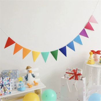 6 Sets Rainbow Pennant Banner Flags Garland Multicolor Bunting String Triangle Flags Bulk DIY Bunting Garland for Carnival Birthday Party Festival Decorations(Rainbow Colors)