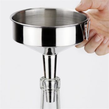 Super Large Stainless Steel Large Funnel with Detachable Strainer/Filter for Cooking Oil and Transmission Liquid and Powder, Food Grade Metal Kitchen Funnels