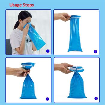 60 Pack Barf Bags Disposable, Portable  Bags, 1000ml High Density Blue, Leak Resistant Perfect for Morning Sickness, Kids, Adults, Pregnant Women, Taxis Drivers, Car Motion Sickness